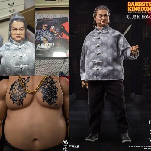 Collectible 1/6 Scale DAMAMTOYS GK020 Gangsters Kingdom Club K Hong Wu 12'' Sammo Hung Male Action Figure Model with FAUTEUIL