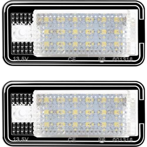 2pcs 18 LED 6500K License Number Plate Light Lamp For A3 S3 A4 S4 A6 C6 A8 S8 Q7 F19A