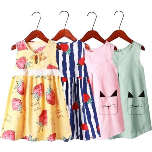 Summer Clothes Girls' Dress Cute Sweet Toddler Teen Dresses 2021 New Korean Country Style Kids Wear Beach Holiday Clothes 3-12t