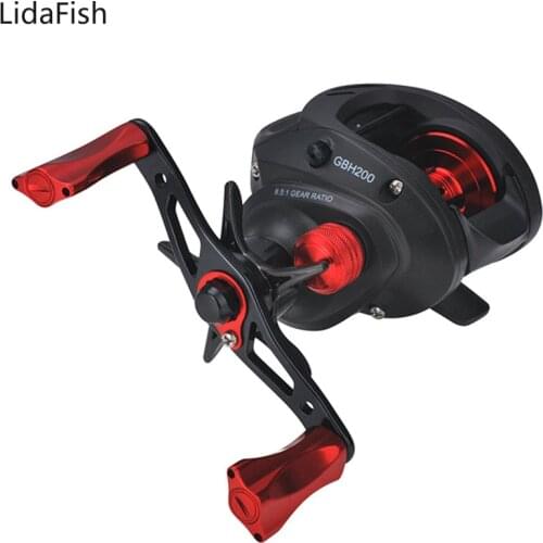 Lidafish New GBH200 6.5:1Gear Ratio Baitcasting Reel 6+1 BBs Super light 171g Right Left Hand Fishing Coil Fishing Tackle