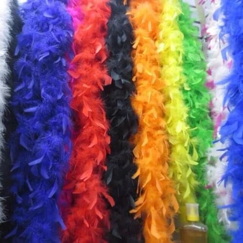 Hot sales! 2M long Natural Turkey feathers Feather boa weddings/parties/home improvement/scarves/Decorative diy multicolor