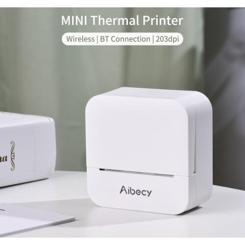 Aibecy Mini All-in-One Thermal Printer Portable Photo Printing Machine 203DPI Wireless BT Connection for Picture Lable DIY