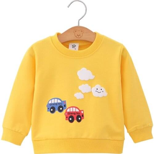 80-110cm Fashion Printing Kids Girls Sweatshirt Boys Cute Dinosaur Baby Hoodie Sweaters Spring Autumn Children Clothing