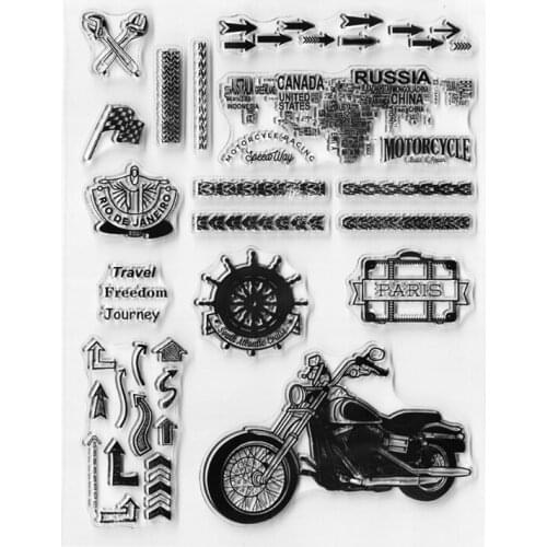 Motorcycle Travel Silicone Clear Seal Stamp DIY Scrapbooking Embossing Photo Album Decorative Paper Card Craft