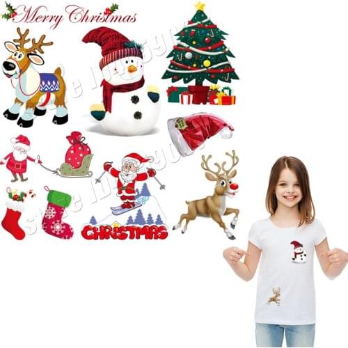 Christmas Style Stickers Festival Design Washable DIY Handmade Parches Cartoon Parches Non Toxic Decor Patches