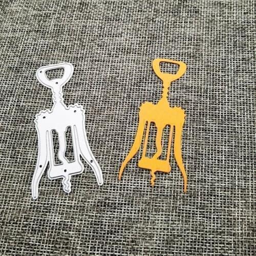 Wine Bottle Opener Metal Cutting Dies Stencil DIY Scrapbooking Album Paper Card Template Mold Embossing Decoration