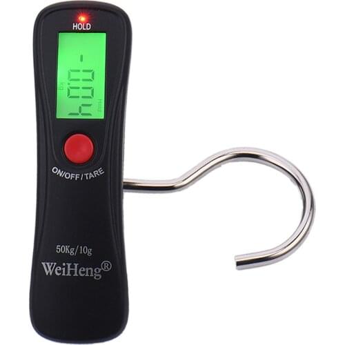 Useful Portable 50Kg LCD Display Digital Hanging Scales Electronic Weight Fishing Hook Scale Black Kitchen Scales