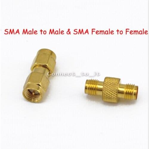 RF Coaxial Adapter Straight SMA Female Jack to SMA Female Jack Connector Adaptor Goldplated + SMA Male to Male