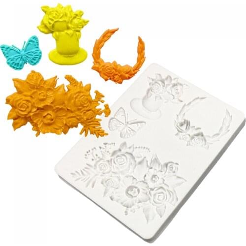 Rose Wedding Silicone Sugarcraft Mold Chocolate Cupcake Baking Fondant Cake Decorating Tools