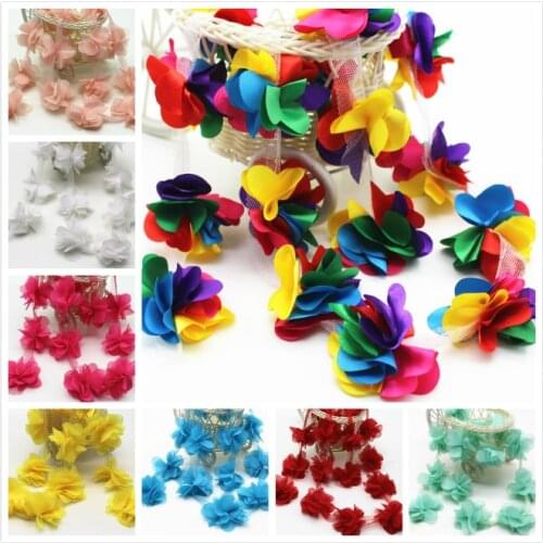 Three-dimensional Chiffon Spring Summer Small Lace Cute Small flowers DIY Handmade Clothing Accessories 6cm Decorative flowers