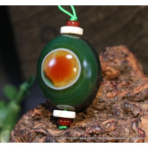 Treasure Unique Ultra Energy Tibetan Natural Old agate Colorful Goat Eye dZi Bead Amulet UP703A1 Amulet Timestown UPD22