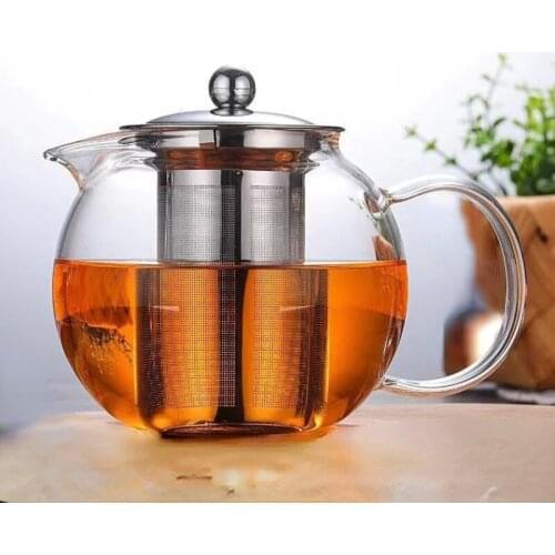 Thickened glass teapot heat-resistant flower teapot pot with stainless steel filter teapot tea set teapots are teapot filter