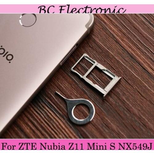 For ZTE Nubia Z11 Mini S Minis NX549J NX 549J Nano Sim+Micro SD Card Tray Holder Slot Socket Replacement Parts