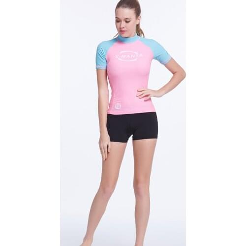 2016 New Short Sleeve Rash Guard Women Letter Print Swimwear Swimsuit Rashguard Lady Surf Diving Shirt Maillot de Bain