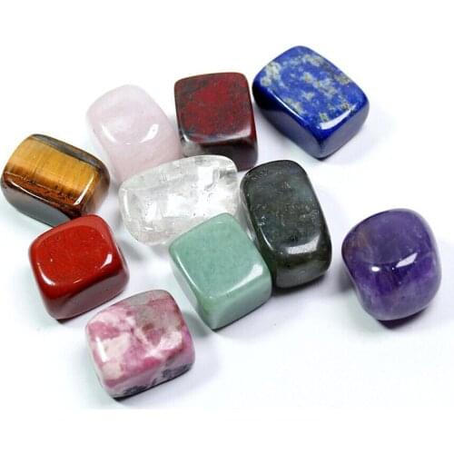 10PCS/Set Natural Stone Crystal Gemstone Chakras Healing Home Decoration Box For Child Quartz Ornaments Mineral Stone Gifts H2O1