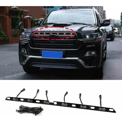 1pc LED Front Bumper Grille Light Bars Decoration For Land Cruiser LC200 2016-2020 Car modification Auto parts