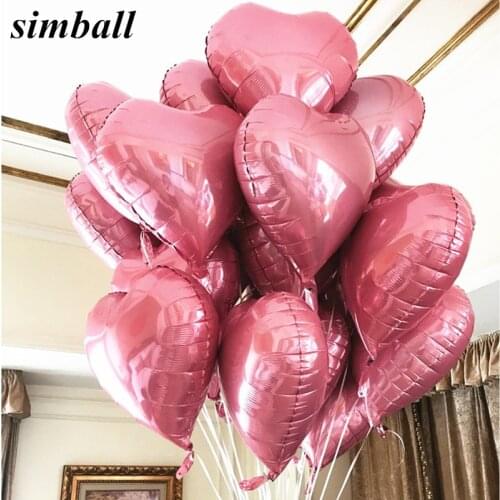 10pcs 18inch Baby Shower Party Foil Balloons Pink Blue Heart Shaped Helium Air Balls Wedding Birthday Party Decoration Balloons