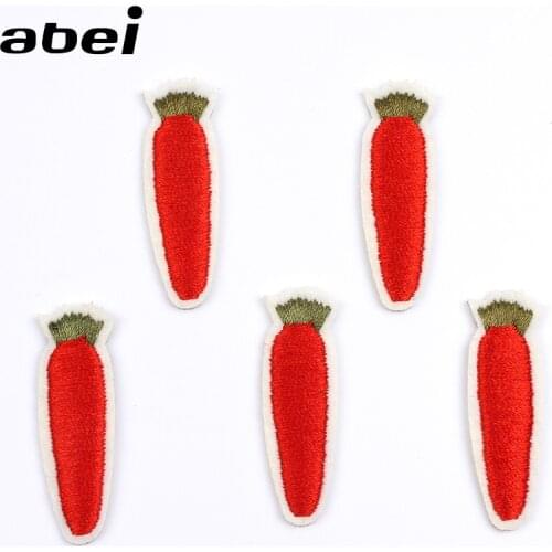 10pcs/lot Wholesale Carrot Patches Iron On Embroidered Patch Cartoon Sticker DIY Jeans Coat Bag Shoes Appliques Sewing Patchwork