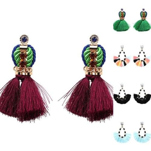 2018 New Boho Tribe Style Long Tassel Dangle Ear Wear Women Ladies Girls Thread Beach Accessories