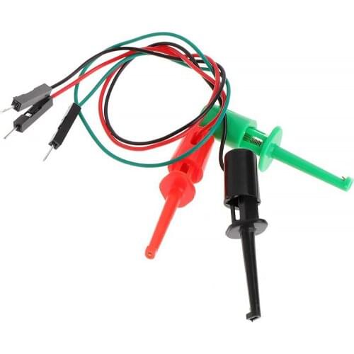 3pcs Hook Type Test Clip Probes Instrumentation Transistor Tester Hook Type Test Clip Probes Kit with Male Head DuPont Line tool