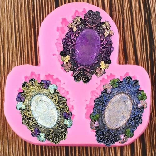 3D Frame Border Silicone Mold DIY Relief Cupcake Topper Fondant Cake Decorating Tools Candy Clay Resin Chocolate Gumpaste Moulds
