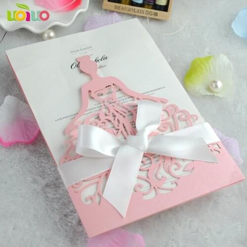 Free shipping birthday party pink ballerina girl invitation cards wholesale and retail