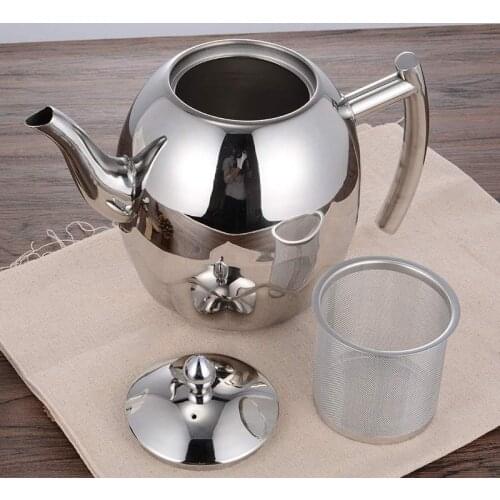 Stainless Steel Water Kettle Hotel Tea Pot Thicker With Filter Hotel Coffee Pot Restaurant Induction Cooker Tea Kettle