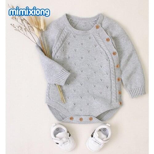 0-2years Baby Girls Baby Boys Bodysuit Infant Toddler Knitted Warm Rompers Newborn Baby Outfits Clothes KF449