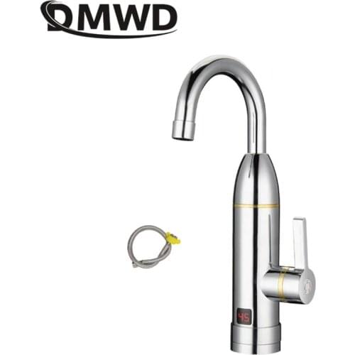 DMWD Electric Water Heater Kitchen Instant Hot Water Tap Heater Electric Water Faucet Heater Digital Display Bottom Intake