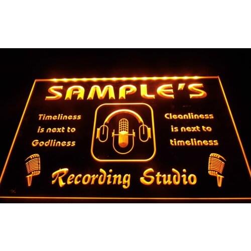 DZ043- Name Personalized Custom Recording Studio Microphone LED Neon Light Sign hang sign home decor crafts