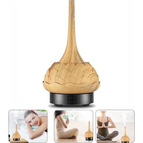 Mini Air Humidifier Electric Ultrasonic Aroma Diffuser 120ML USB Home Wood Grain Aroma Diffuser with LED Light