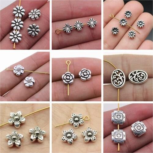 Jewelry findings components Flower Beads Charms for bracelets charm pendant