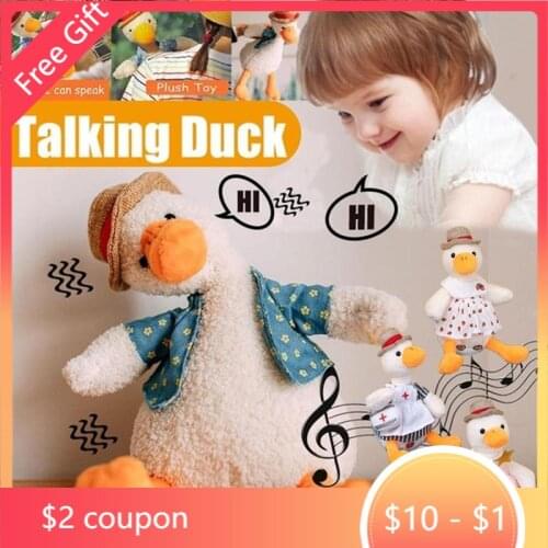 Talking Duck Pet Plush Toy Cute Soft Animal Doll Talking Speak Imitate Sound Recorder Duck Funny Toy Kids Gifts