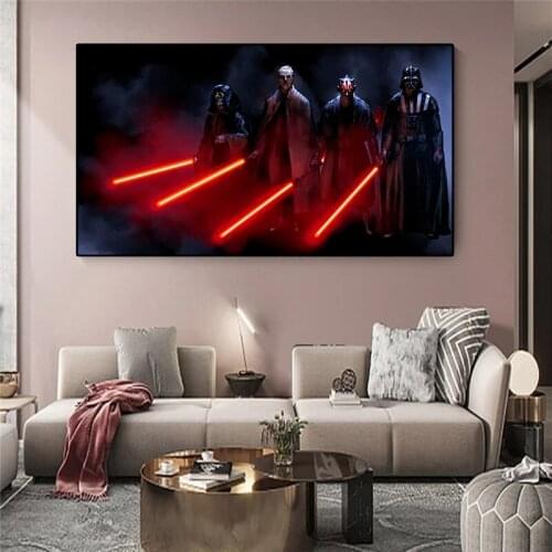 Canvas Painting Disney Star Wars Movie HD Print Poster and Print Master Yoda Color Mural on wall for Home Living Room Decoration