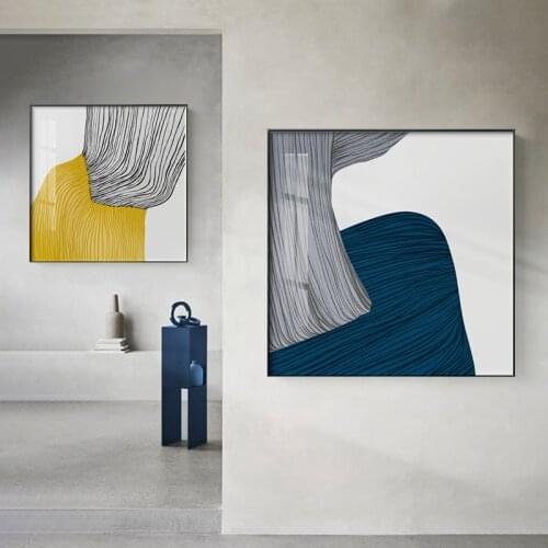 Nordic Colorful Art Wall Art Canvas Painting Posters Prints Abstract Line Picture for Living Room Morden Home Decor No Frame