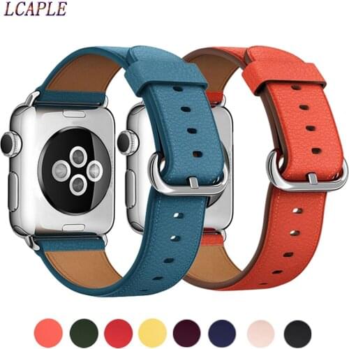 Leather Strap For Apple Watch Band 44mm 40mm iwatch band 42mm 38mm Classic Buckle bracelet correa apple watch series 6 5 se 4 3