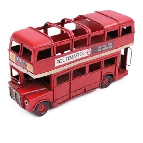 Decorative Metal London City Bus Pen Holder- Trinket, Miniature, Gift,Vintage Nostalgic-Handmade hand painted Quality Durable