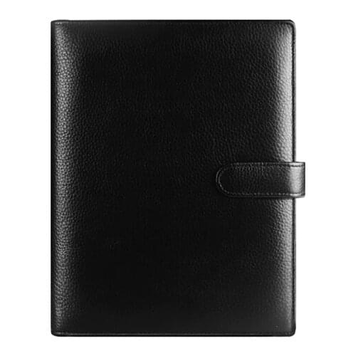 Mini Logo DIY Custom A6 A7 Notebook Leather Luxury Black Planner Rings Binder Sketchbook Organizer Agenda Writing Pads Gift