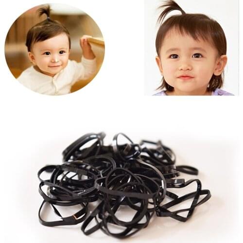Girls Mini Small Clear Black Rubber Leather Bands Hair Elastic Band Plaits Braiding Disposable Rubber Bands Hair Supplies Child