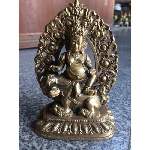 MOEHOMES Chinas rare Tibetan Buddhism brass copper fengshui buddha statue Metal crafts home decorations