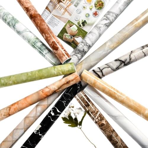 Marble Paper Granite Gray&White, Self Adhesive Wallpaper Roll Decoration Waterproof Removable Sticker for Countertop Kitchen