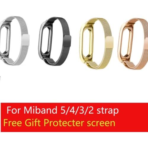 Stainless Wrist Strap For Xiaomi Mi Band 23456 Miband 5 Wristbands Bracelet Wrist Straps Miband 6 Metal Belt