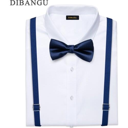 Solid Color Children Suspenders Bow Tie Set Elastic Adjustable Boy Kids Belt For Wedding Birthday Party Y-shape Clip-on Braces