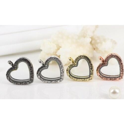 Wholesale 10PCS/lot Vintage Heart Floating Locket Pendant Magnetic Memory Locket For Women