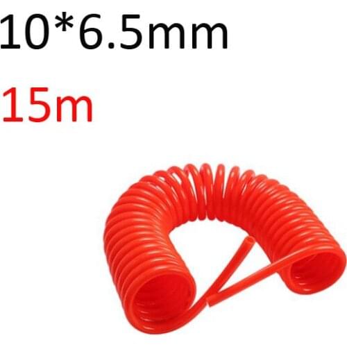 10*6.5mm 15m PU spring air pipe air compressor gas line pneumatic high pressure telescopic hose spiral air pipe steam pipe