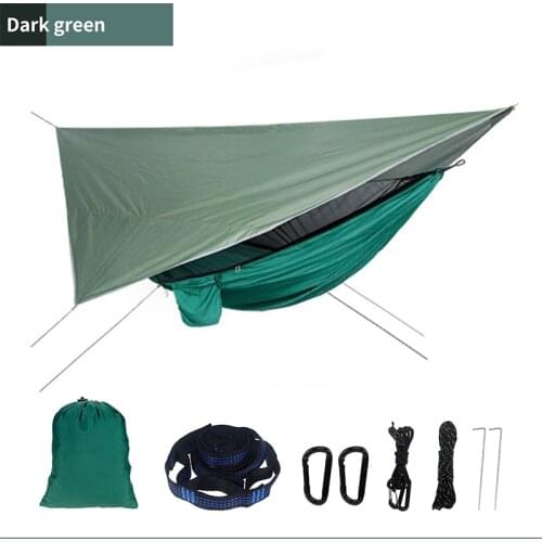 Portable camping automatic hammock hanging canopy tent and mosquito account outside swing with bag hanging tent mesh hammock
