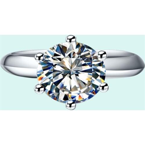 Test Positive Stunning 5CT 11MM G-H Round Cut Moissanite Engagement Ring Solid 925 Sterling Silver Ring White Gold Color