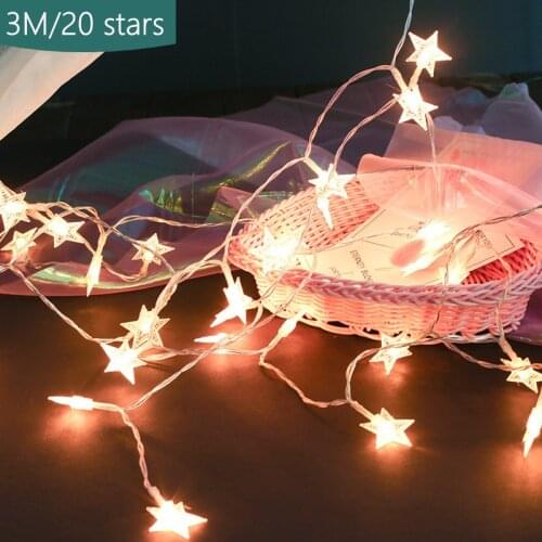 3M with 20 Stars LED String Light Garlands Battery Powered Dreamcatcher Winding Lamp Wire Fairy Lights Night Light Party Decor