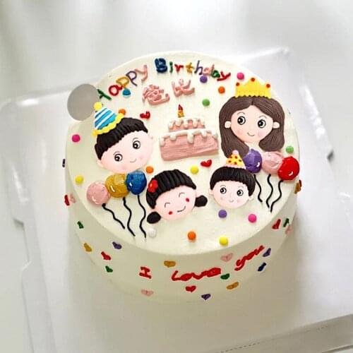 Baking Cake Decorations Soft Pottery Anniversary Baby Birthday CupCake Toppers Mother Fathers Teacher Day Family Party Supplies