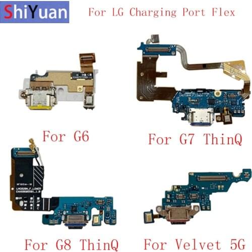 USB Charging Dock Port Connector Board Parts Flex Cable For LG G5 G6 G7 ThinQ G8 ThinQ Velvet 5G G8S ThinQ Replacement Part
